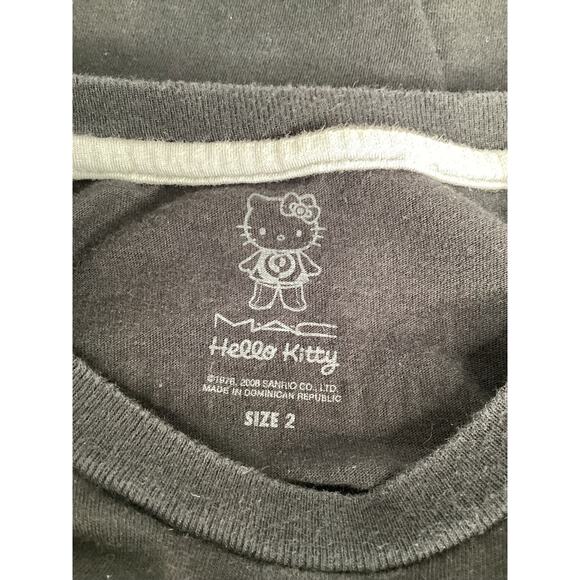 M.A.C. x Hello Kitty Womens T-Shirt Black 2 or S Limited Edition Rare Unique - Picture 4 of 12